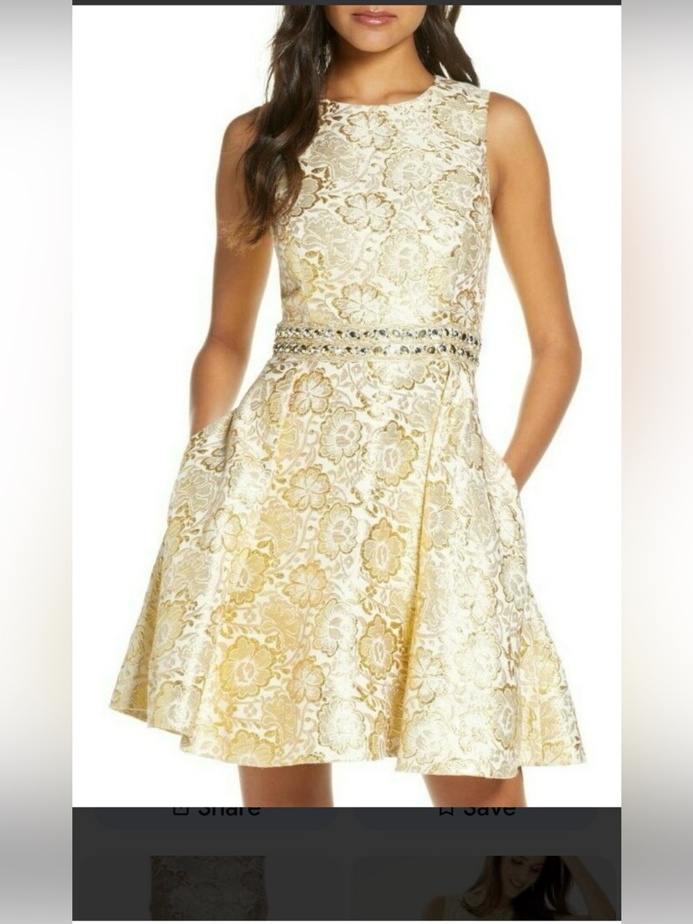 Lilly Pulitzer Levy Dress shines with metallic gold floral brocade Size 8